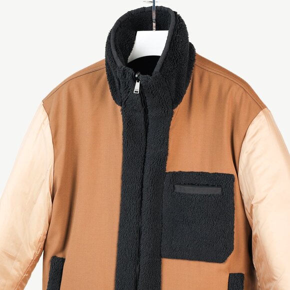 Fendi Reversible Black Wool Fleece & Brown Patchwork Jacket - Picture 6 of 15